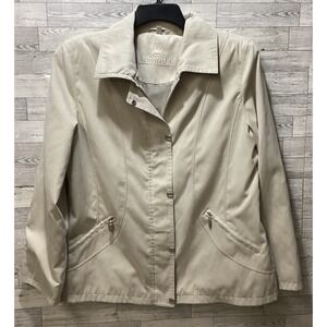 KINGFIELD Unisex (Size 44) Full Zip Collared Jacket/Coat Faux Suede Vintage (W)